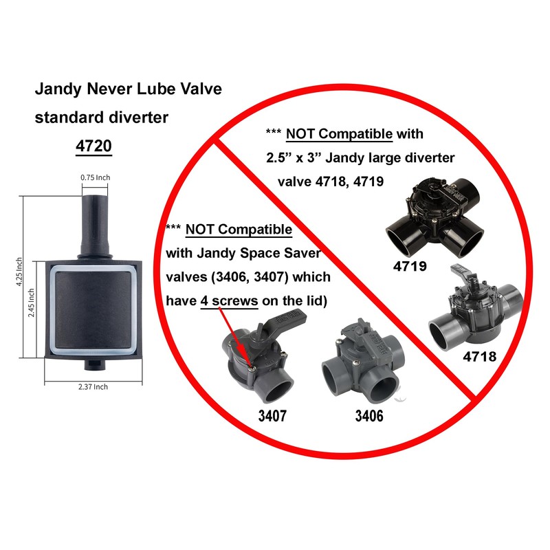ATIE Pool Valve Diverter Kit 4720 Replacement for Jandy 2