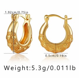 Hanaoops Hoop Earrings for Women Earrings Chunky Small 18K Gold Hoop Earrings Chunky Thick Cartilage Hoop Huggie Hoop Earrings Mini Small Hoop Earrings Lightweight Wide Earrings Girls, Copper