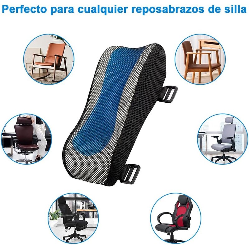 Reposabrazos Ergonómicos para Silla Oficina con Gel 2PCS Descansa Brazos