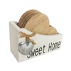 Heaven Sends Wooden Heart Coaster Set in Holder