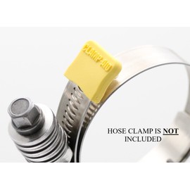 CLAMP-AID Brand Yellow Hose Clamp End Guards covers for 5/8" wide large heavy duty industrial worm gear hose clamps found large diesel engines, construction eqiupment, agricultural machinery