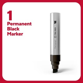 TRU RED Staples TR56933 XL Tank Permanent Marker, Chisel Tip, Black