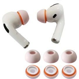KASOTT Upgraded Memory Foam&Silicone Hybrid Ear Tips for AirPods Pro 1st & 2nd Gen,Ultra-Comfort,Anti-Slip Eartips,Perfect Noise Reduction,Fit in The Charging Case,3 Pairs (Orange, Medium)