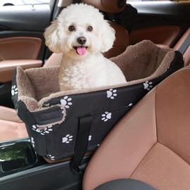 FADEYJ Center Console Dog Car Seat, Pete Console Car Seat for Cats Dogs Middle (Black)