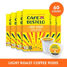 Café Bustelo Light Roast, Single Serve Coffee Pods, 10 Count (Pack of 6)