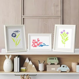 18 Pieces Wild Flower Stencils, Reusable Flower Template for Painting, Versatile Drawing Stencils for DIY Art, Plant Themed Floral Leaves Painting Template for Scrapbooking Card Making Wall Decor