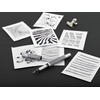 Yookers Metis Refillable Fibre Pen in Satin Chrome Black Grid