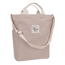 Lily queen Women Canvas Tote Handbags Casual Hobo Shoulder Bag Crossbody (Taupe Grey)