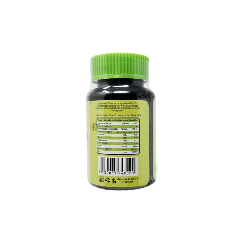Citrato De Magnesio Con Zinc (60 Caps) Maxicloruro