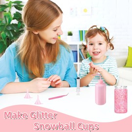 5 Pcs Snow Globe Tumbler Supplies for Glitter Snow Globe, DIY Snow Globes Cup Accessories Kit Contains Plastic Squeeze Bottle Funnel Tweezers Bent Syringe, Essential Tools for Glitter Tumblers Craft