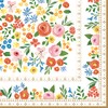 20 napkins, colourful flower border, spring, summer, flowers, table decoration,