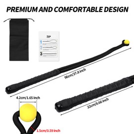 Gosknor Golf Rope Swing Trainer, Professional Portable Golf Rope Swing Training Accessory with Storage Bag Warm-up Equipment for Golfers Strength Control & Speed Improvement (Black)