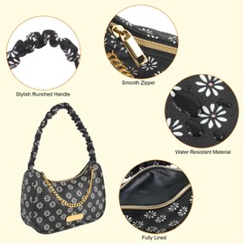 Jessica Simpson Small Wristlet Date Night Clutch Purses for Women Formal, Wedding Guest, Prom Purses for Teen Girls (Black Daisies)