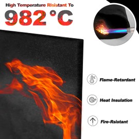 Heat Protection Mat, Fireproof Underlay, Fire Protection Mat, Heat Resistant up to 982 °C, Carbon Felt, Fireproof Fabric, Fireproof Plate, Fire Protection for BBQ Grills, Welding, Fire Pit, Gas Stoves