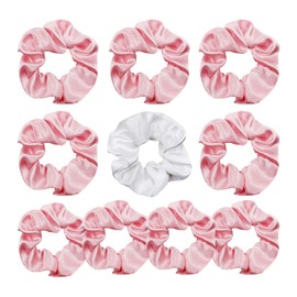 LADY&HOME Paquete de 10 coleteros de satén para novia y damas de honor, regalos de propuesta de dama de honor, regalos para despedida de soltera, fiesta de novia, despedida de soltera (rosa)