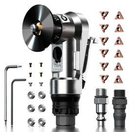 45 Degree Pneumatic Chamfering Tool, Mini Metal Working Fabrication Air Tool, Angle Chamfering Trimming Tool with 1/4 Inch Air Inlet C&R Angle Blade Max. 30000 RPM