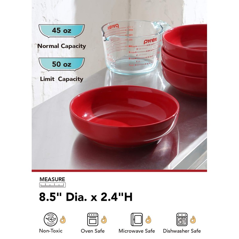 LE TAUCI Pasta Bowls 45 Ounce, Large Salad Bowls and