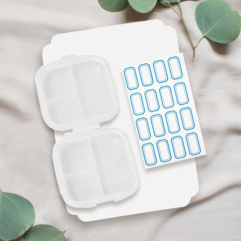 Travel Pill Organizer 6 Compartments Portable Pill Case with Double