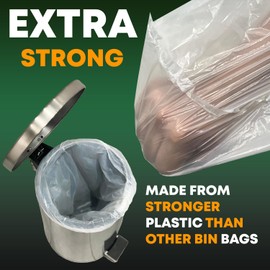 5L Bin Liners Extra Strong Dustbin Waste Bags For Round, Oval, Square & Rectangular Bins 5 Liter For Bedroom Bathroom Office Hotels Garbage White Refuse Sacks For Trash Rubbish 5 Litre - 20 Count