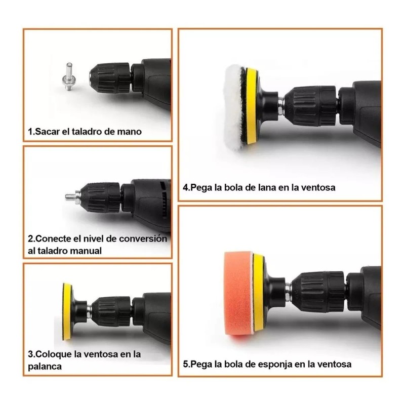 Dolores 8pcs 7in Esponja Coche Almohadilla Disco Pulir Encerar Borla