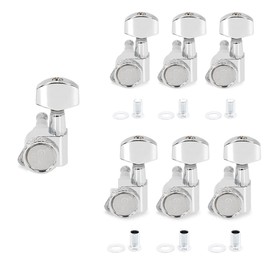 FJB Guitar Locking Tuners 6 Pieces Lock String Tuner Machine Head Square Handle Key Pegs Replacement For Classic Acoustic Elecric Guitar For ST TL LP Style-Chrome 6Left