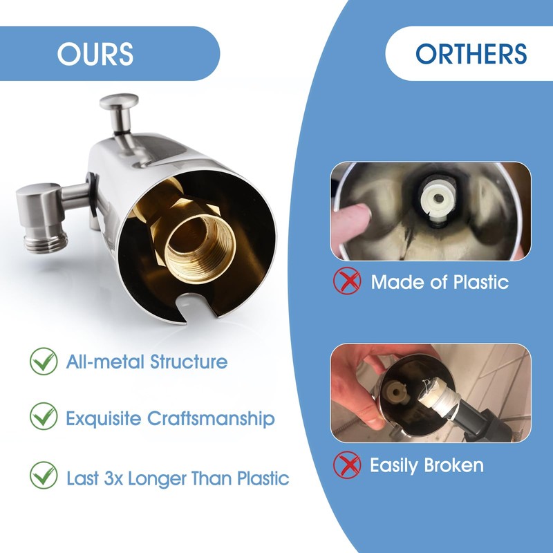 Sperwoesy Slip-On Tub Spout with Diverter, High Pressure 8 Settings