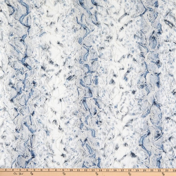 Shannon Minky Luxe Cuddle Snowy Owl Navy Fabric by the