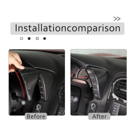 autopart2021 Real Carbon Fiber Dashboard Dash Console Button Trim For Corvette C6 05-13 US