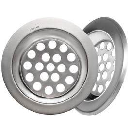 Sink Strainer 2.5 Inch - Sink Hair Catcher for Kitchen & Bathroom - Tub & Sink Drain Protector from Food, Waste, Hair, Stainless Steel, 2 Pcs