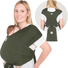 KeaBabies Baby Wraps Carrier, D-Lite Baby Wrap - Easy-Wearing, Adjustable Baby Sling Carrier, Baby Carrier Newborn to Toddler, Infant Baby Carrier Wrap Holder, Ring Sling Baby Carrier (Forest)