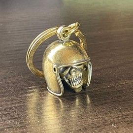 Dea Bona Key Chain, Key Ring, Guardian Bell, Bell, Biker, Skull, American Casual, American, Amulet, Brass, gold