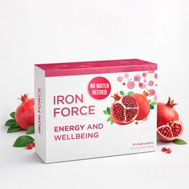 Dr. T On-The-go Packs – Iron Force Formula – No Water Needed, Direct-to-Mouth – with Iron & Vitamin C – Supports Red Blood Cell Production, Circulation & Oxygen Delivery – Pomegranate, 30 Packs