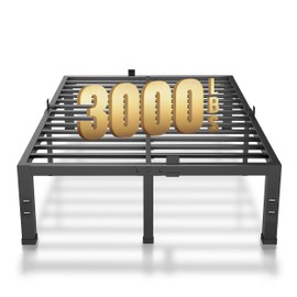 MAF 14 Inch California King Bed Frame No Box Spring Needed Heavy Duty Platform Cal King Bed Frame with Steel Slat Support 3000 LBS Noise Free Black Bed Frame Cali King