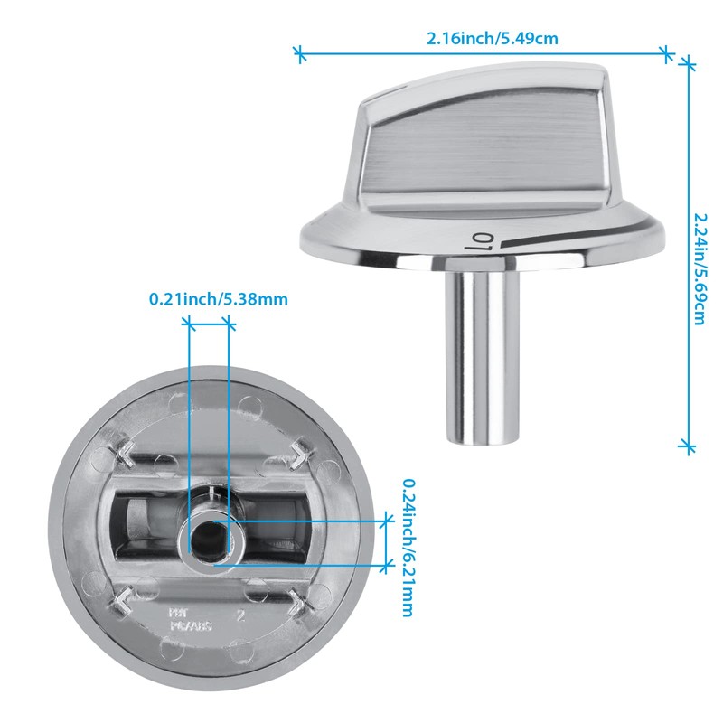 Upgrade 5304525746 Long Stem Stove Knobs Replacements, Compatible with Frigidaire