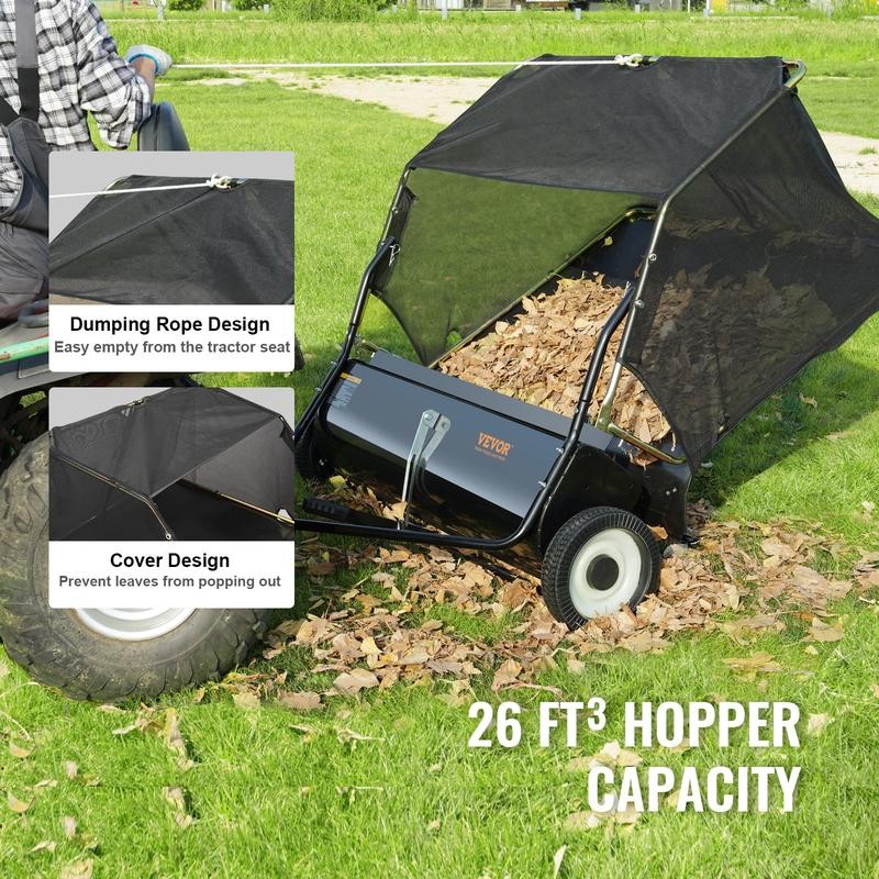 VEVOR Tow Behind Lawn Sweeper, Pull Behind Lawn Sweeper 50",