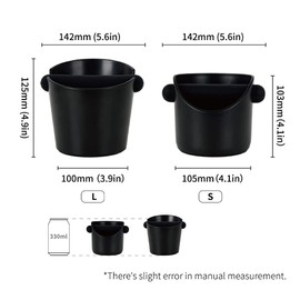 Watchget Espresso Knock Box 4.1" Knock Box ABS Coffee Residue Bucket Coffee Scum Storage Shock Absorption Removable Non-Slip Base for Coffee Grounds Commercial Home Use (Black)