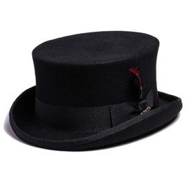 Bellmora Men's Coachman and Classic Top Hat for Costume and Masquerade (Medium, Wool Black)