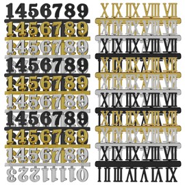 SHINEOFI 18pcs Clock Numerals Kit, DIY Digital Clock Numbers, Arabic & Roman Numerals for Home and Office Decor, Plastic, Multi-Colour