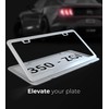 Deselen White License Plate Frame - 2-Hole Sleek Style, Stainless