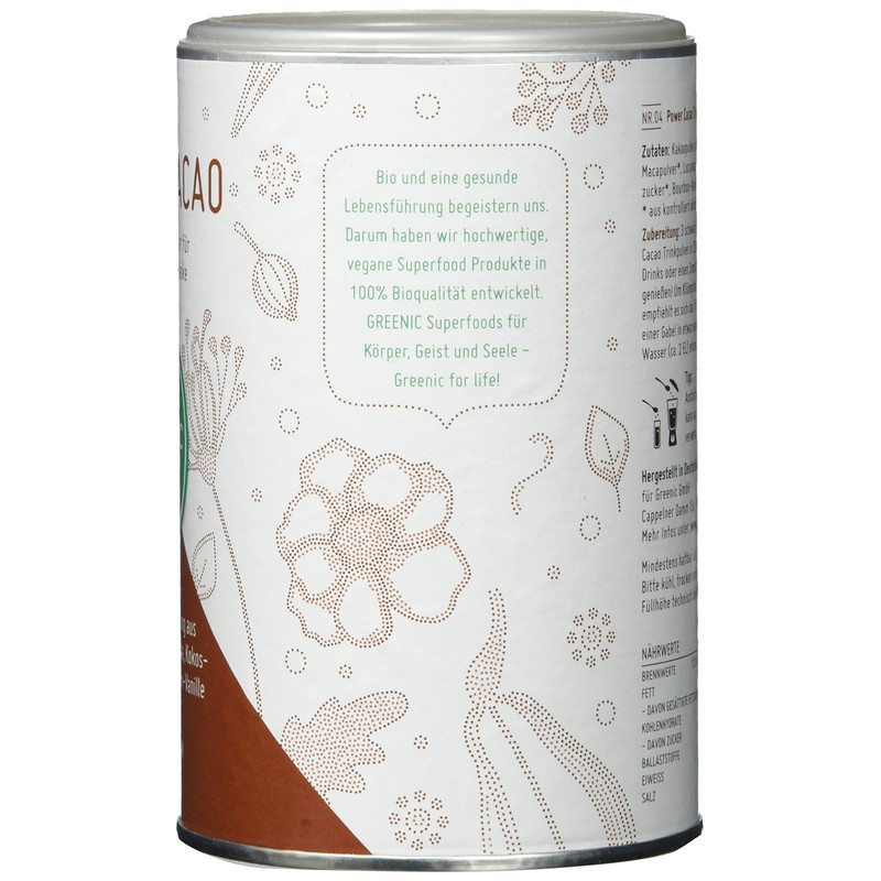 Greenic Power Cacao Superfood Drinking Powder Mixture 175 g