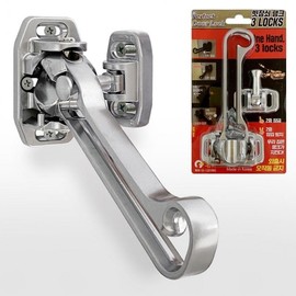 Front Door Security Bolt Latch (3LOCKS Silver) Double Locking