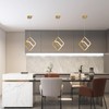 BNHHLZ Modern LED Chandelier Gold Rectangular Pendant Light Fixtures 4000K