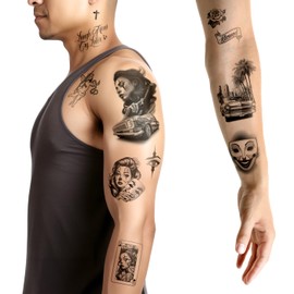 Los Vatos Chicano Vol. II - Cholo Chola Temporary Tattoos For Men Women, Payasa, Lowrider, Virgin Mary, Prayer, Cross, Chicana, Gangster, Fake Tattoo, Día de Muertos, Tatuajes Temporales