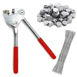 Lead Sealing Pliers, 165 mm Sealing Pliers Set, Steel Sealing Pliers Kit with 80 Lead Seals (10 mm), 80 Sealing Wire (170 mm) for Water Meters, Electricity Meters, Logistics
