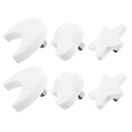 VBSJAH Pack of 6 Cabinet Knobs, Soft Rubber Anti-Collision Drawer Knobs, Children, Stars, Moon, Clouds Knob for Cupboard, Furniture Knobs, Children, Furniture Knob and Cabinet Door Knobs