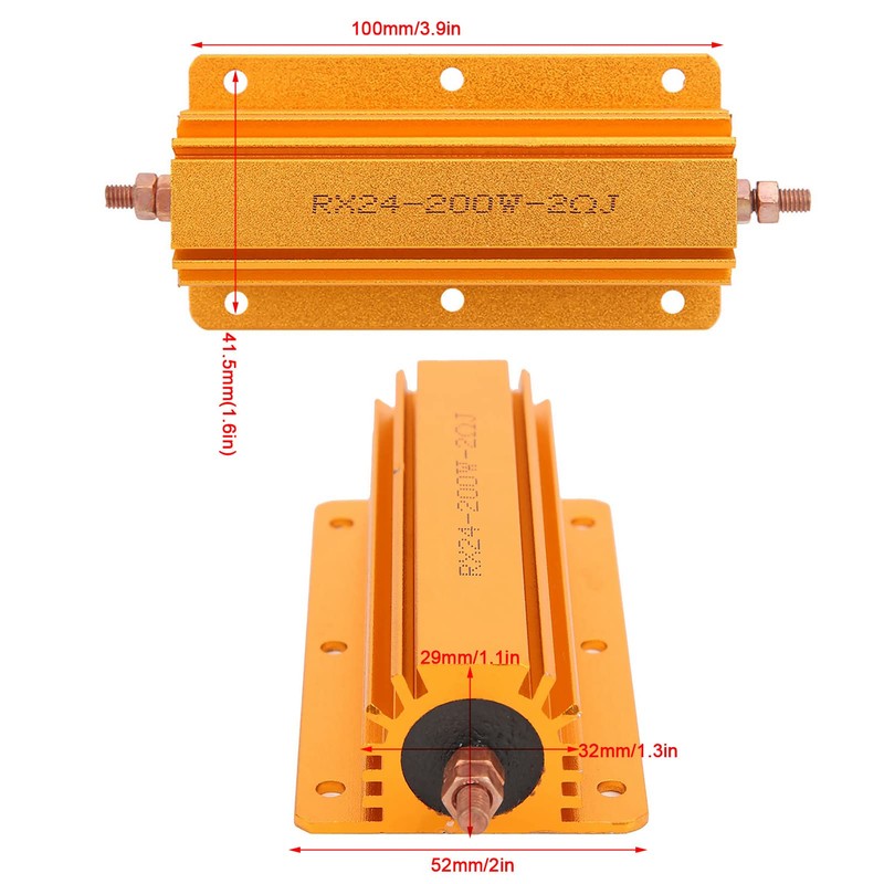 Yctze High Performance 200W 2R Professional Resistor, 2 Ohm Power