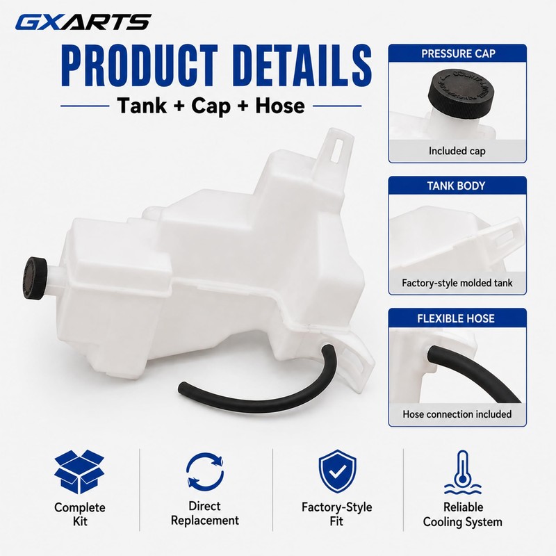 GXARTS Coolant Reservoir Tank with Cap & Hose Compatible with