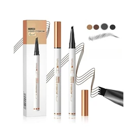 GECOMO 4 Prong Eyebrow Pencil, Non-Falling, Quick Dry Makeup, 36H Effect Long Lasting, Liquid Eyebrow Pencil