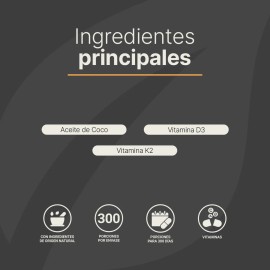 B Life D3 + K2 - Vitamina D3 400 Ui + K2 - 300 Cápsulas