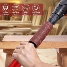 Drum Sander Set, Hand-Held Spindle Sanding Drum with 120 Grit Sandpaper Sleeves Grit, Spindle Sander Adaptor, Power Drill Driven Drum Sander for Wood Metal Plastic